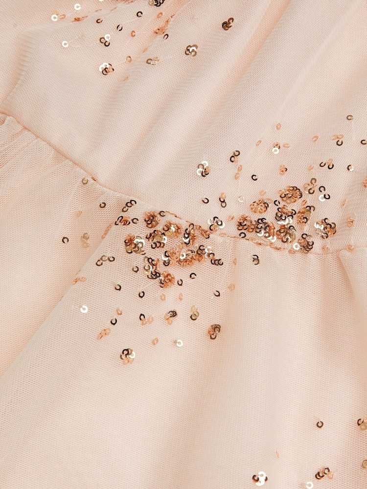 Monsoon Pink Tilly Sequin Tiered Party Dress - Image 4 of 4 Monsoon Pink Tilly Sequin Tiered Party Dress - Image 4 of 4
