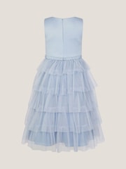 Monsoon Blue Sleeveless Belted Tulle Tier Dress - Image 3 of 4