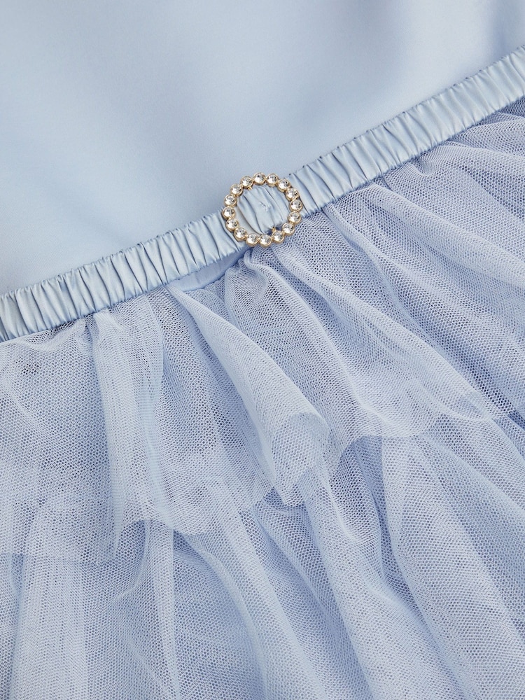 Monsoon Blue Sleeveless Belted Tulle Tier Dress - Image 4 of 4 Monsoon Blue Sleeveless Belted Tulle Tier Dress - Image 4 of 4