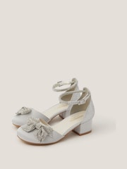 Monsoon Silver Sparkle Bow Two-Part Heels - Image 2 of 3
