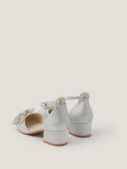 Monsoon Silver Sparkle Bow Two-Part Heels - Image 3 of 3