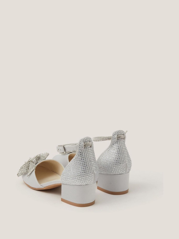Monsoon Silver Sparkle Bow Two-Part Heels - Image 3 of 3 Monsoon Silver Sparkle Bow Two-Part Heels - Image 3 of 3