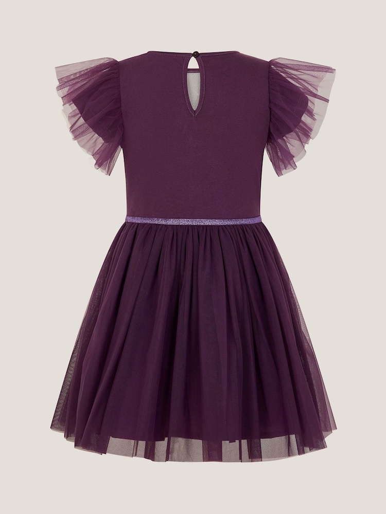 Monsoon Purple Embellished Bow Disco Dress - Image 2 of 3