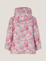 Monsoon Pink Floral Print Borg Hooded Jacket - Image 2 of 2