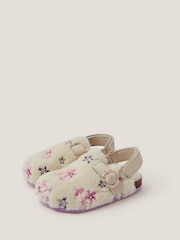 Monsoon Natural Floral Borg Clogs - Image 2 of 3