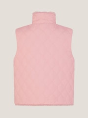 Monsoon Pink Reversible Floral Print Quilted Gilet - Image 3 of 4