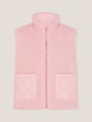 Monsoon Pink Reversible Floral Print Quilted Gilet - Image 4 of 4