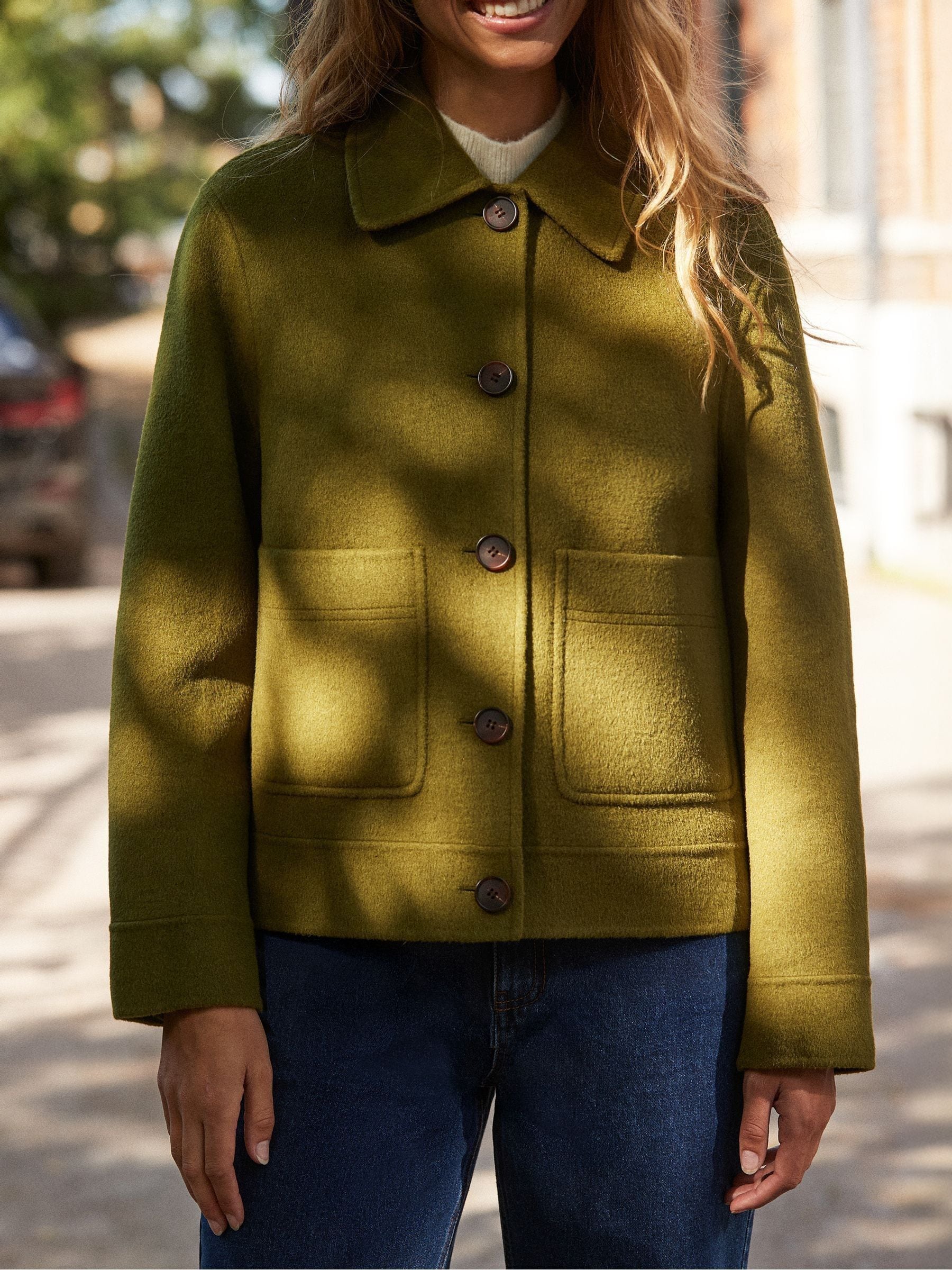 Buy Ro&Zo Green Wool Blend Double Faced Jacket from Next USA