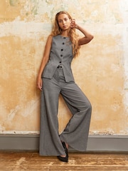 Ro&Zo Grey Petite Tailored Houndstooth Trousers - Image 3 of 6