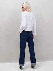 Ro&Zo Blue Denim Turn Up Hem Jeans - Image 3 of 5