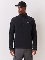 Jack Wolfskin Black Taunus 100 Half Zip Fleece - Image 1 of 7