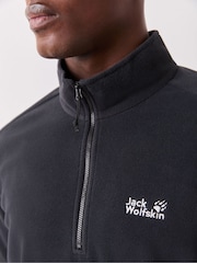 Jack Wolfskin Black Taunus 100 Half Zip Fleece - Image 4 of 7