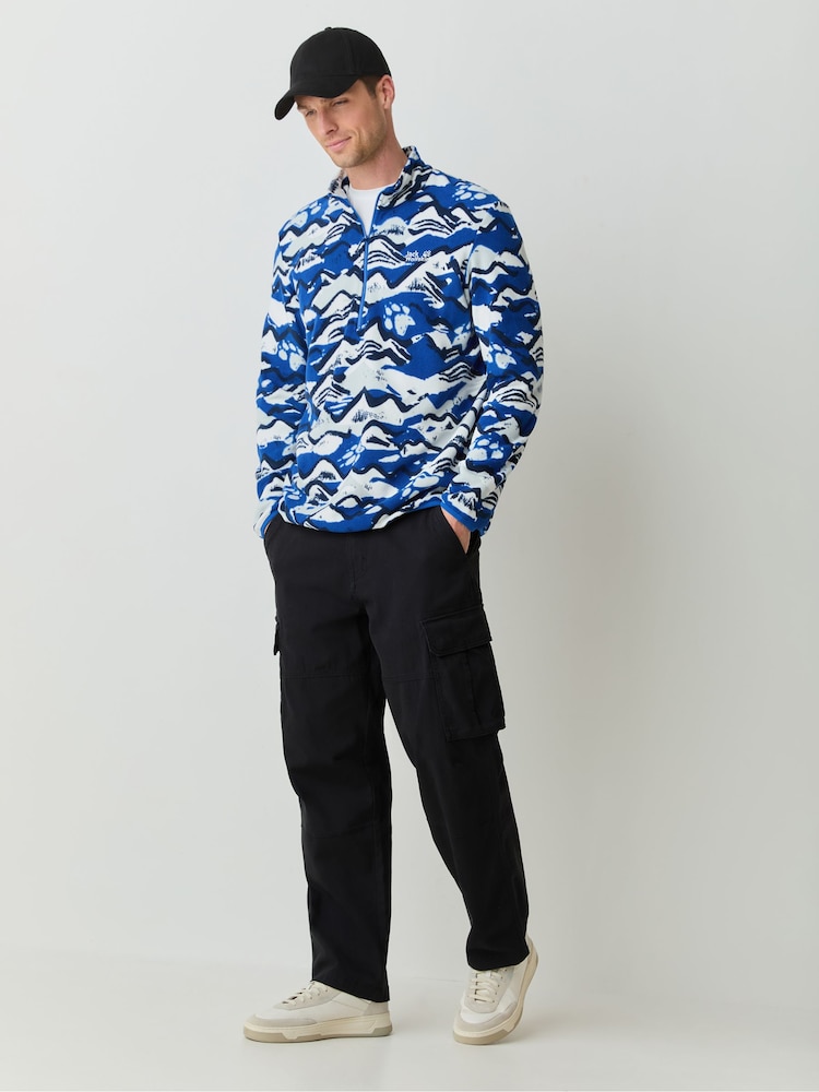Jack Wolfskin Blue Paw Era 100 Print Half Zip Fleeces - Image 2 of 8 Jack Wolfskin Blue Paw Era 100 Print Half Zip Fleeces - Image 2 of 8
