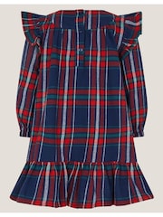 Monsoon Blue Baby Embroidered Frill Tartan Dress - Image 3 of 4