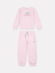 New Balance Pink FT Crew Joggers Set - Image 1 of 5