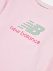 New Balance Pink FT Crew Joggers Set - Image 4 of 5