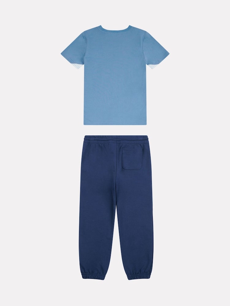 New Balance Blue Contrast Panel T-Shirt & FT Joggers Set - Image 2 of 5
