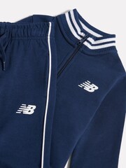 New Balance Blue Double Knit Full Zip Funnel Top + Joggers Set - Image 3 of 6
