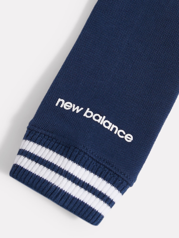 New Balance Blue Double Knit Full Zip Funnel Top + Joggers Set - Image 6 of 6