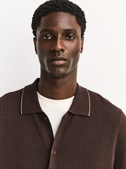NN.07 Brown Nalo Textured Knit Shirt - Image 5 of 5