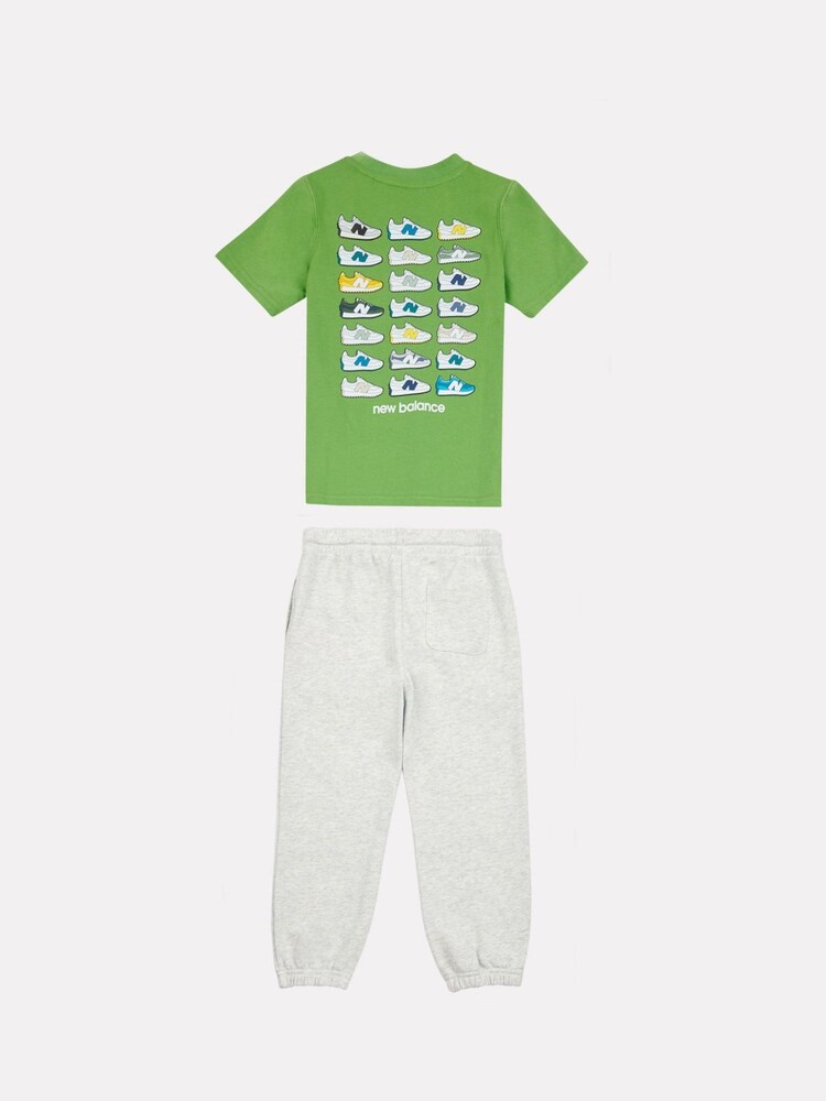 New Balance 327 Multi Graphic T-Shirt & FT Joggers Set - صورة 2 من 6