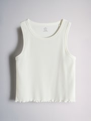 Marrón/Crema - The Set 4 Pack Chaleco de canalé, pantalones cortos, camiseta y Leggings acampanados Pijamas Set - Imagen 4 de 6