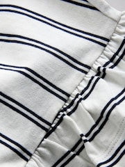 The Set 4 Pack Frill Sleeve Cotton T-Shirts Navy Blue/Ecru/Stripe - Image 6 of 6