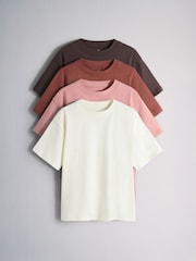 The Set med overdimensjonerte t-skjorter i bomullsjersey 4 -pakke - Bilde 2 av 6