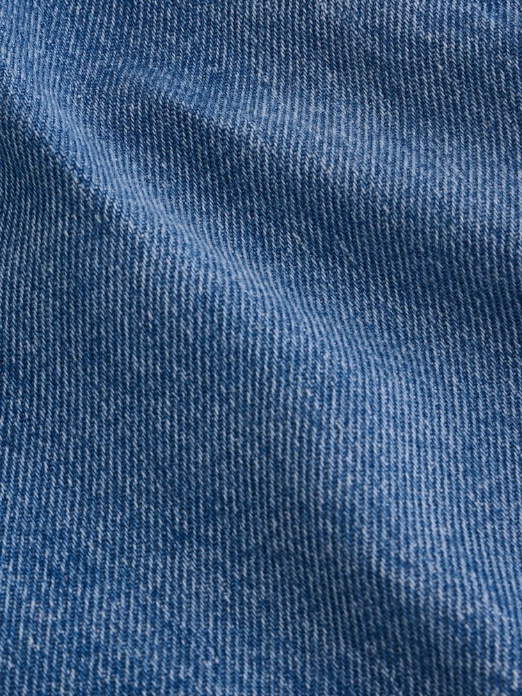 Mid Blue Denim Embroidered Flower - Pullon Shorts (3mths-7yrs) - Imaginea 9 din 9