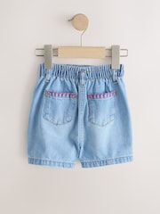 Mid Denim Crochet Flower Pull On Denim Shorts (3mths-10yrs) - Image 6 of 9