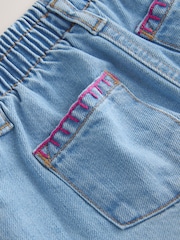 Mid Denim Crochet Flower Pull On Denim Shorts (3mths-10yrs) - Image 9 of 9