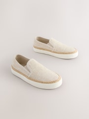 Neutral Slip-On Espadrille Loafers - Image 1 of 5