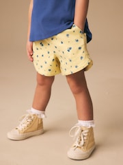 Yellow/Blue Ditsy Floral - Pantaloni scurți cu elastic în talie (3mths-7yrs) - Imaginea 1 din 8