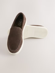 Chocolate Brown Suede Loafers - Image 3 of 5