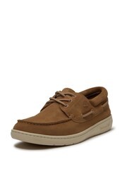 Timberland Tan Brown Portofino Pier Suede Boat Loafers - Image 3 of 7