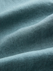 Blågrønn Blå - Kortermet  - Signature Basket Weave 100% Linskjorte - Bilde 7 av 7