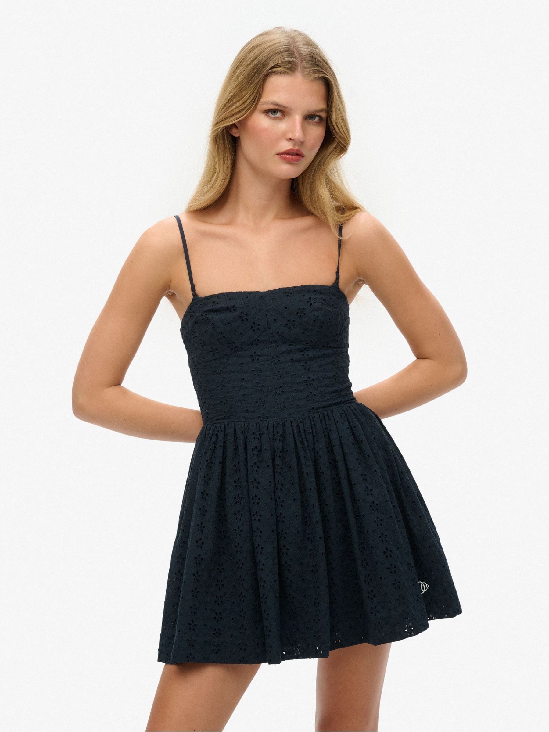 Superdry Women's Navy Broderie Cami Mini Dress