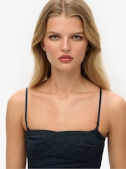 Superdry Navy Broderie Cami Mini Dress - Image 3 of 5