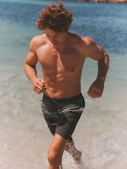 FatFace Charcoal Grey Placement Stripe Board Short - Image 3 of 5