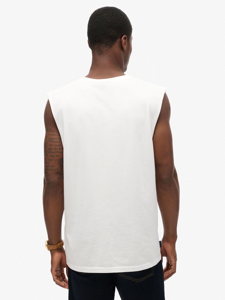 Superdry White Cotton Essential Logo Tank Top - Image 2 of 6