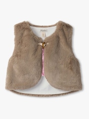 Hatley Cropped Faux Fur Brown Vest - Image 1 of 3