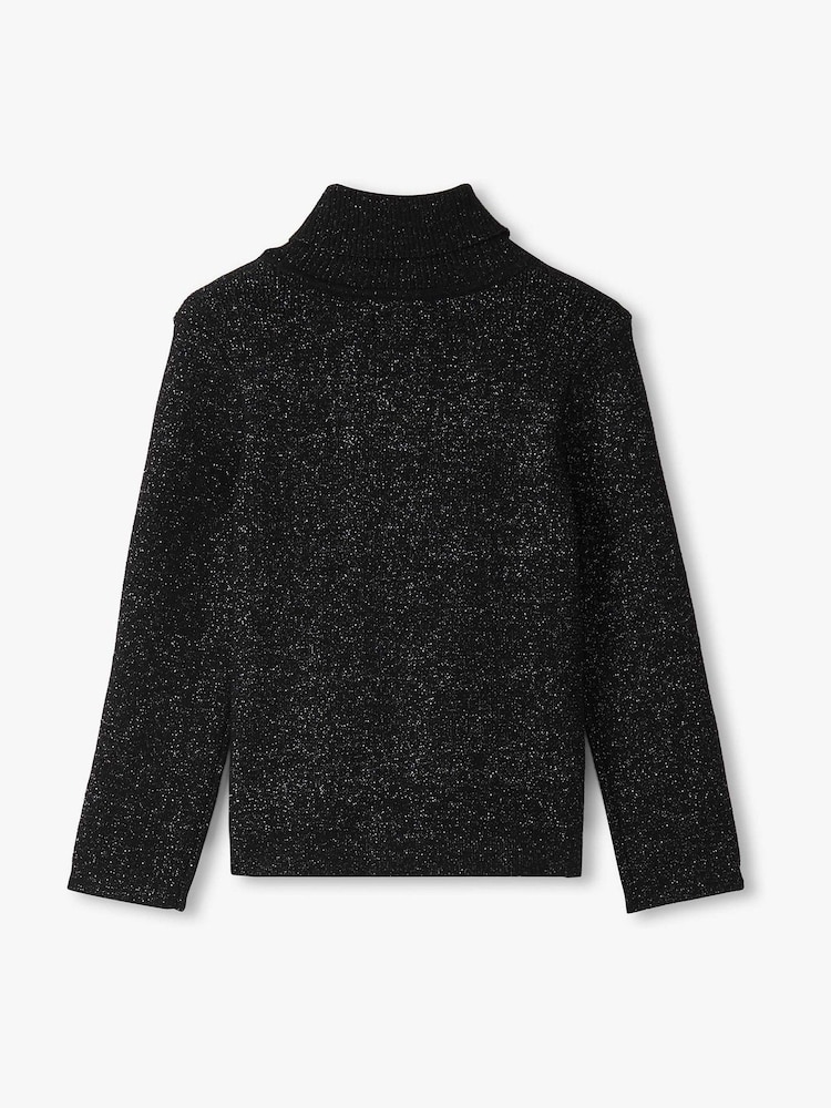 Hatley Black Glitter Turtleneck Jumper - Image 2 of 2