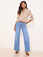 Lipsy Brown Stripe Poplin Shirt - Image 2 of 4