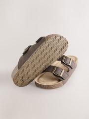 Chocolate Brown Corkbed Slider Sandals - Image 3 of 5