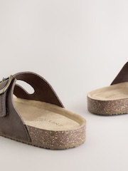 Chocolate Brown Corkbed Slider Sandals - Image 4 of 5