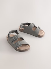 Gris - Sandales à double boucle avec semelle rembourrée - Image 1 de 6