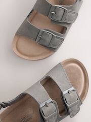 Gris - Sandales à double boucle avec semelle rembourrée - Image 5 de 6