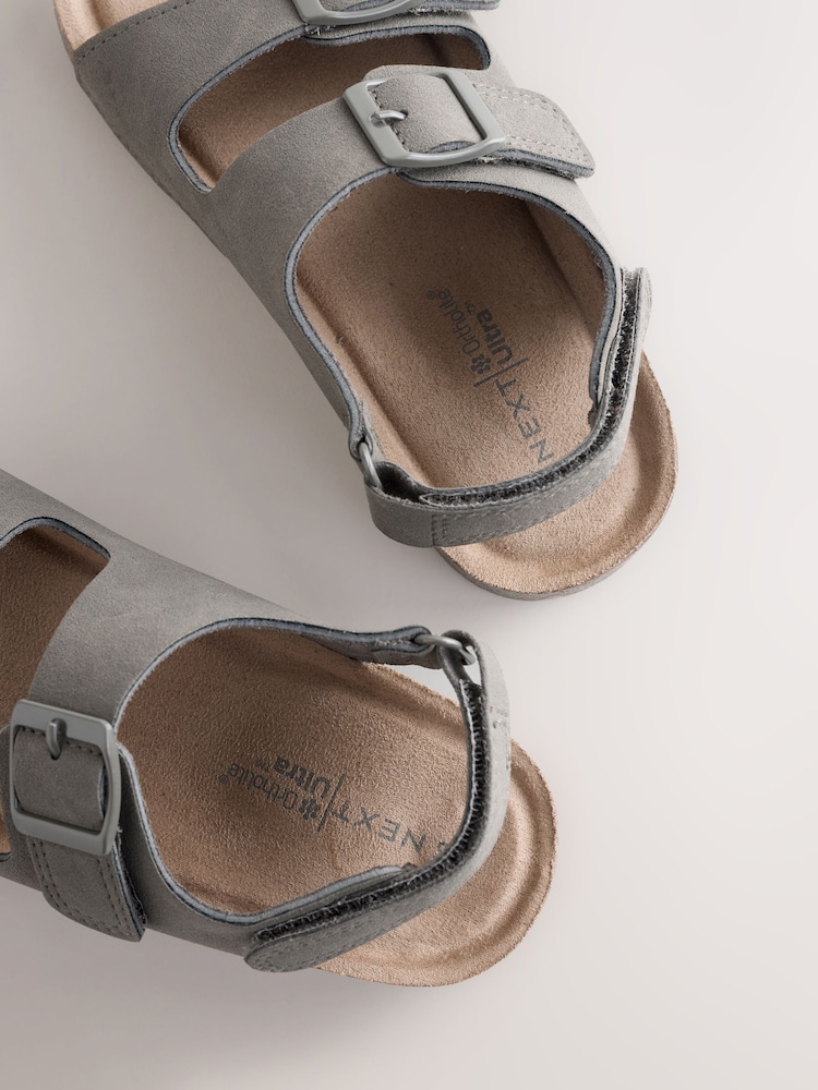 Gris - Sandales à double boucle avec semelle rembourrée - Image 6 de 6