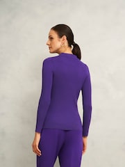 Hobbs Purple Fara Knitted Shirt - Image 2 of 4