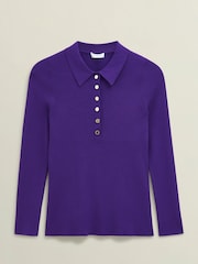 Hobbs Purple Fara Knitted Shirt - Image 4 of 4